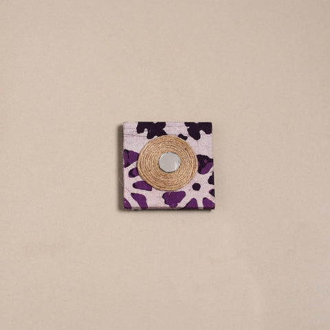 Mirror work handmade fabart jute magnet 33 - handcrafted