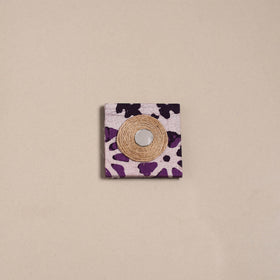Mirror work handmade fabart jute magnet 33 - handcrafted
