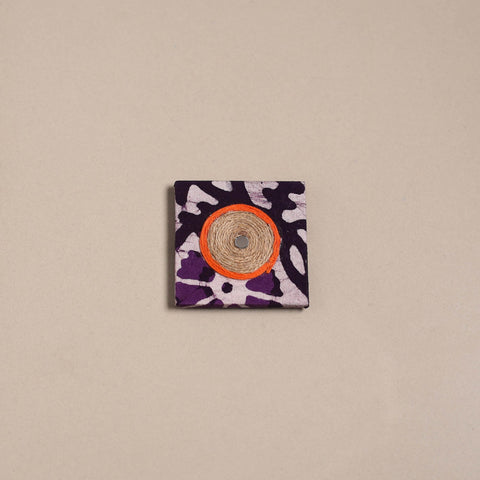 Mirror work handmade fabart jute magnet 36 - handcrafted