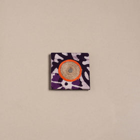 Mirror work handmade fabart jute magnet 36 - handcrafted