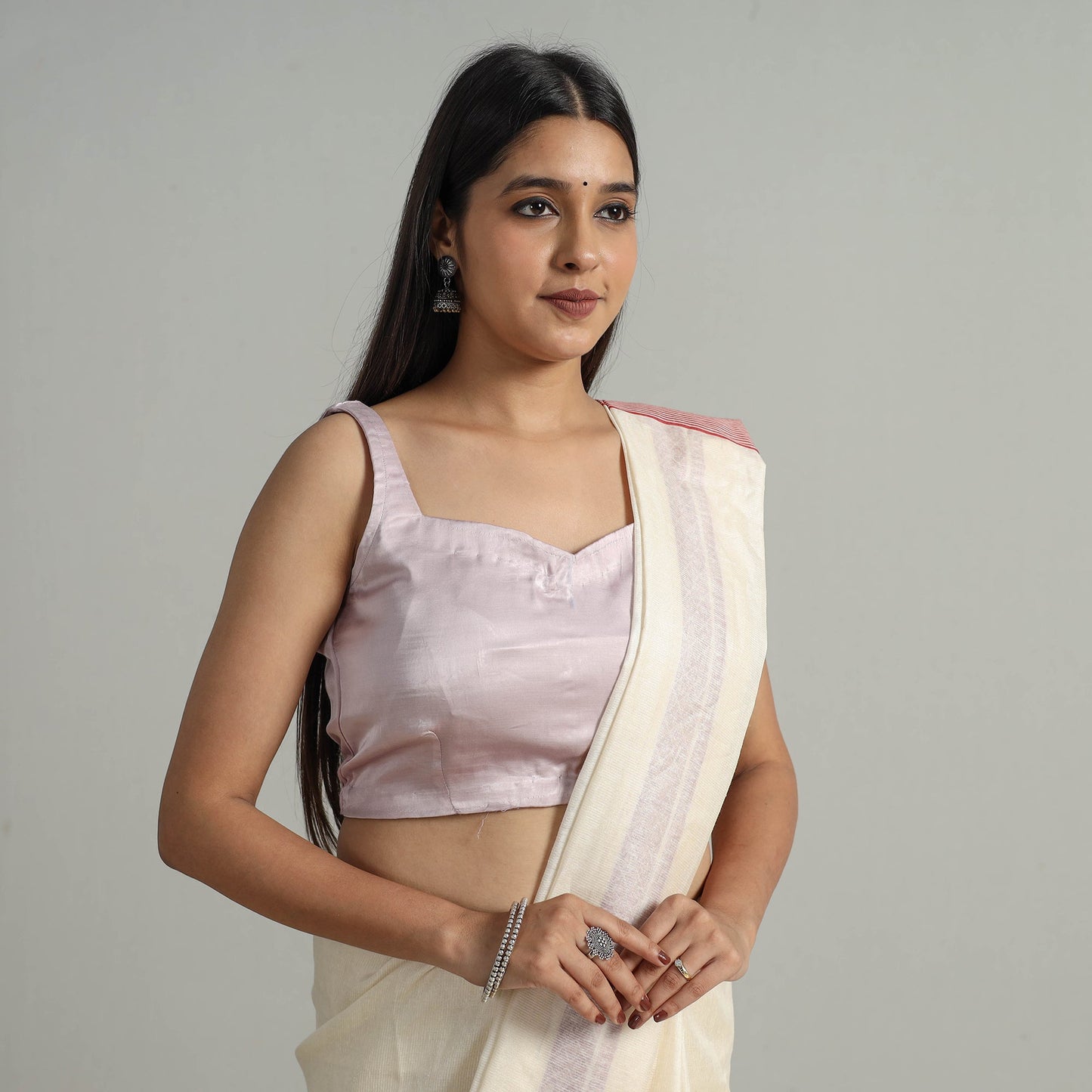Buy Modal Silk Plain Stitched Blouse 10 Online at iTokri.com