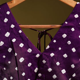Purple - modal silk stitched tie-dye bandhani blouse 06