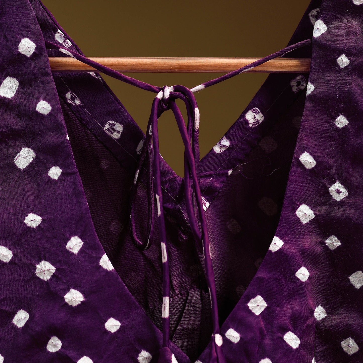 Purple - modal silk stitched tie-dye bandhani blouse 06