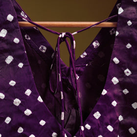 Purple - modal silk stitched tie-dye bandhani blouse 06