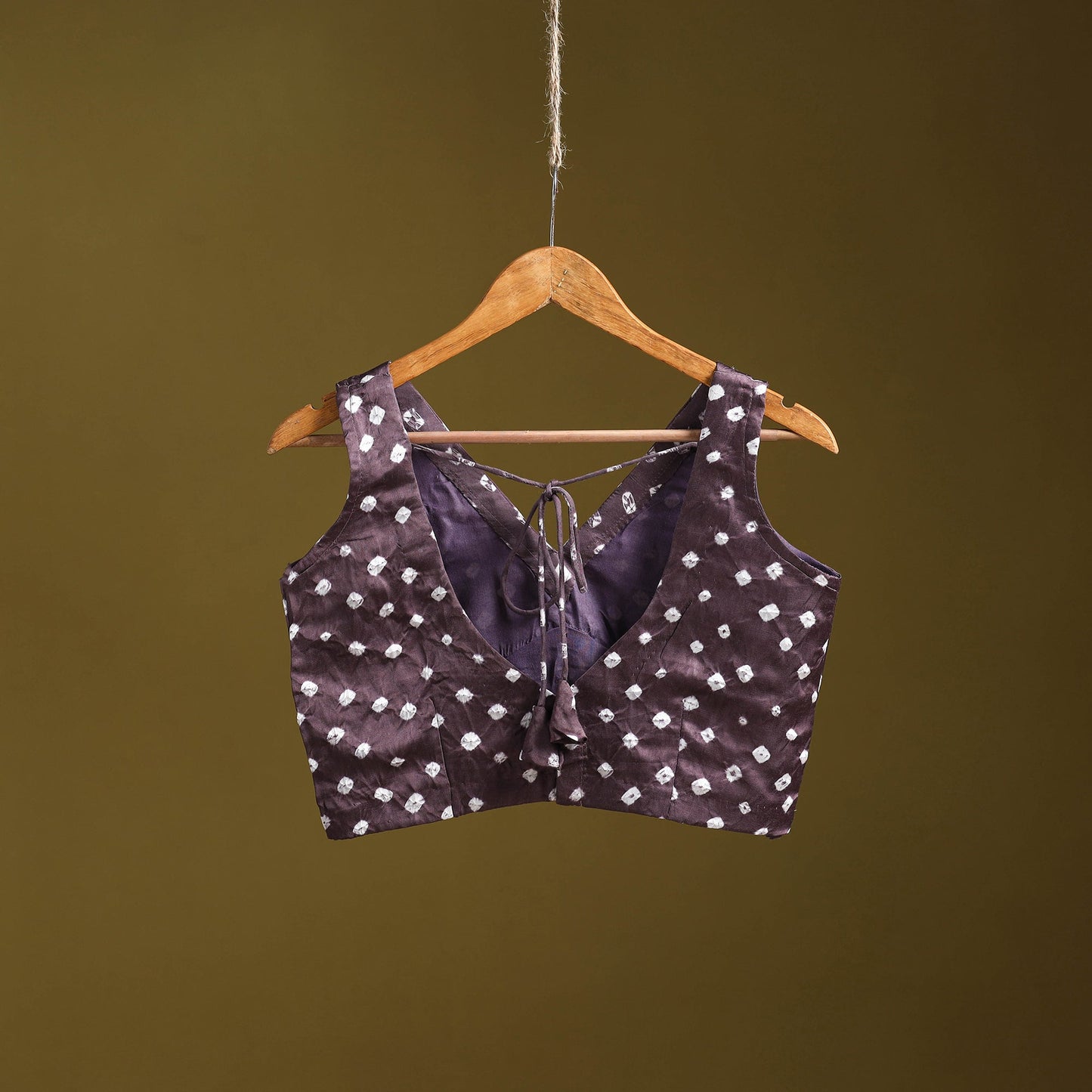 Purple - modal silk stitched tie-dye bandhani blouse 08