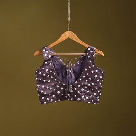 Purple - modal silk stitched tie-dye bandhani blouse 08