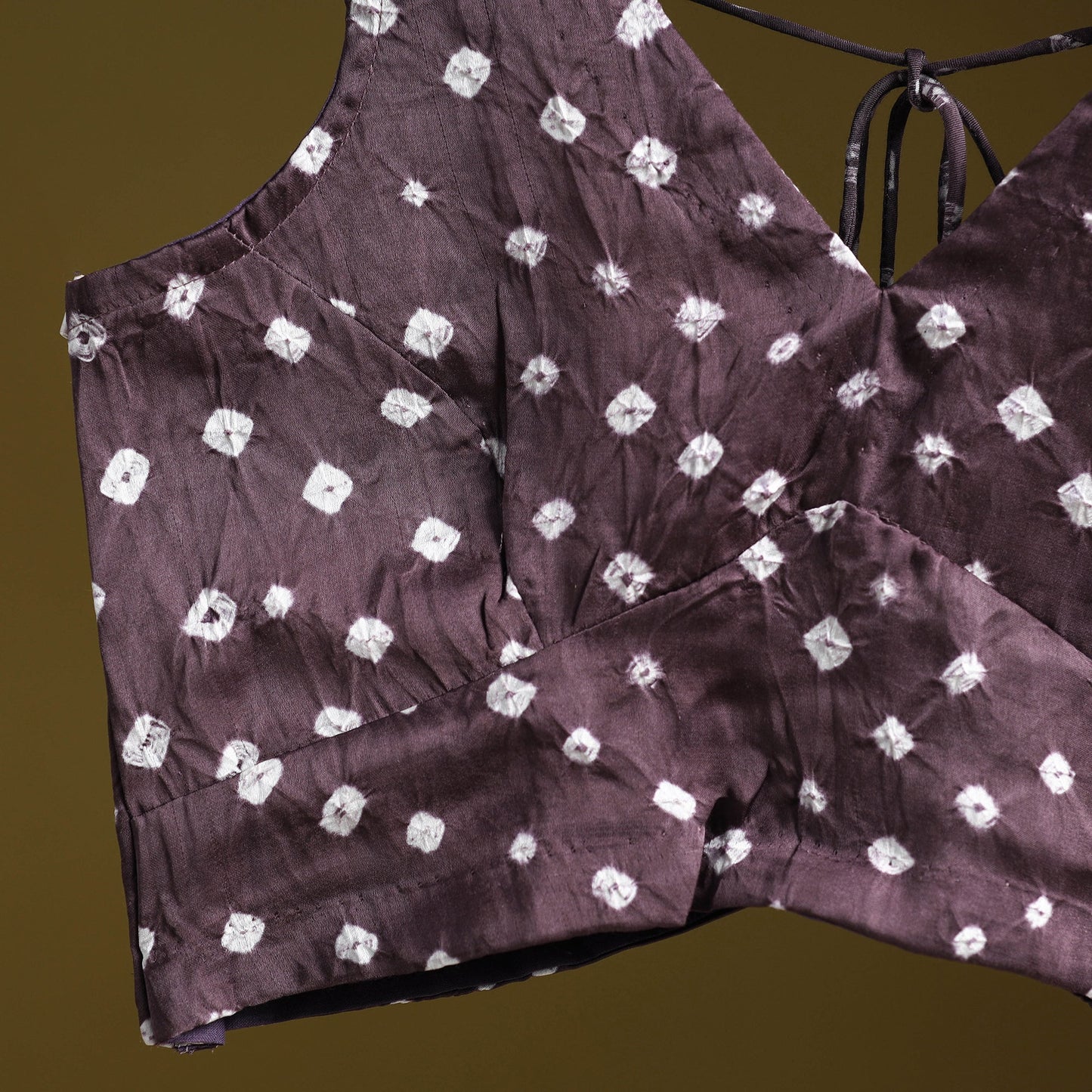 Purple - modal silk stitched tie-dye bandhani blouse 08