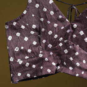 Purple - modal silk stitched tie-dye bandhani blouse 08