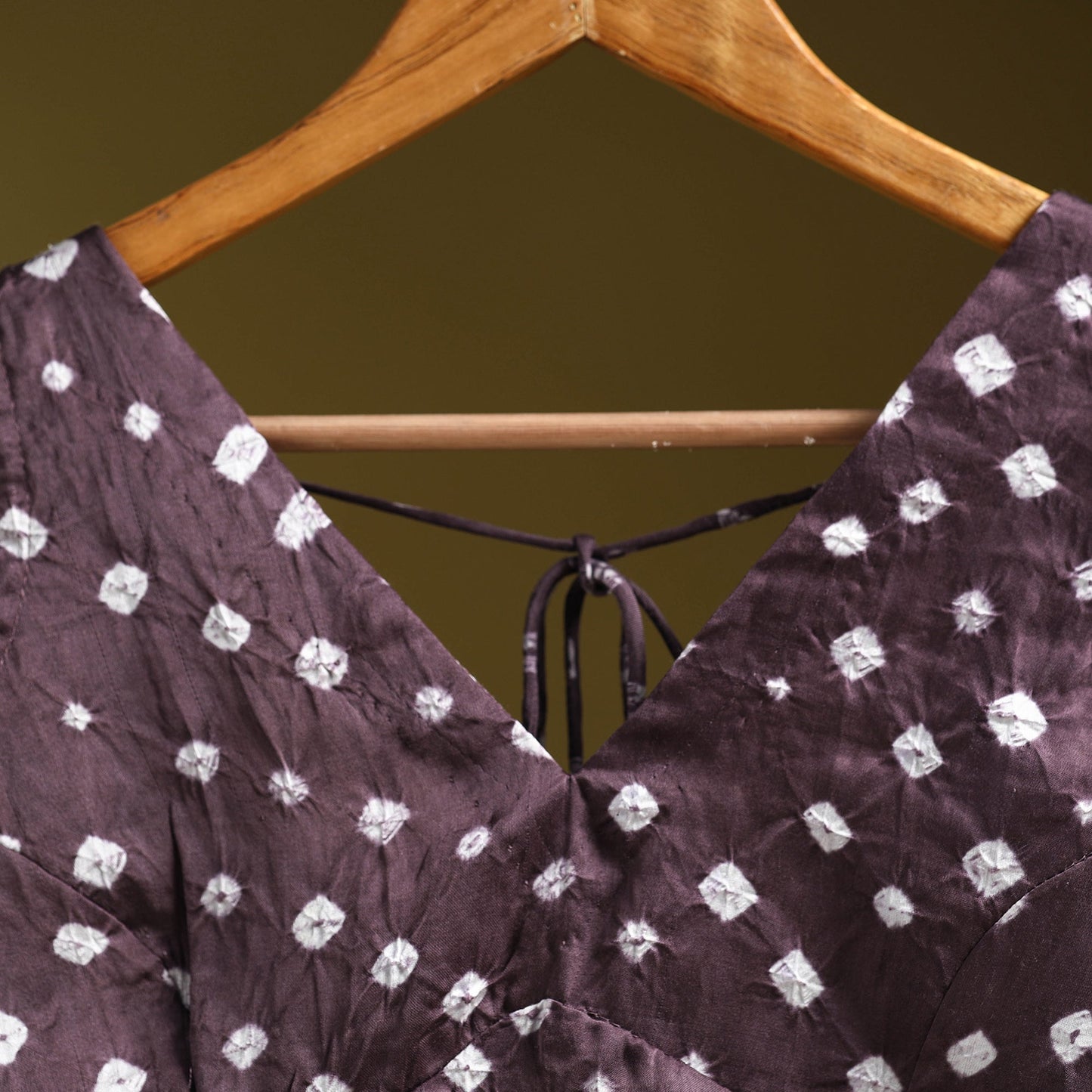 Purple - modal silk stitched tie-dye bandhani blouse 08