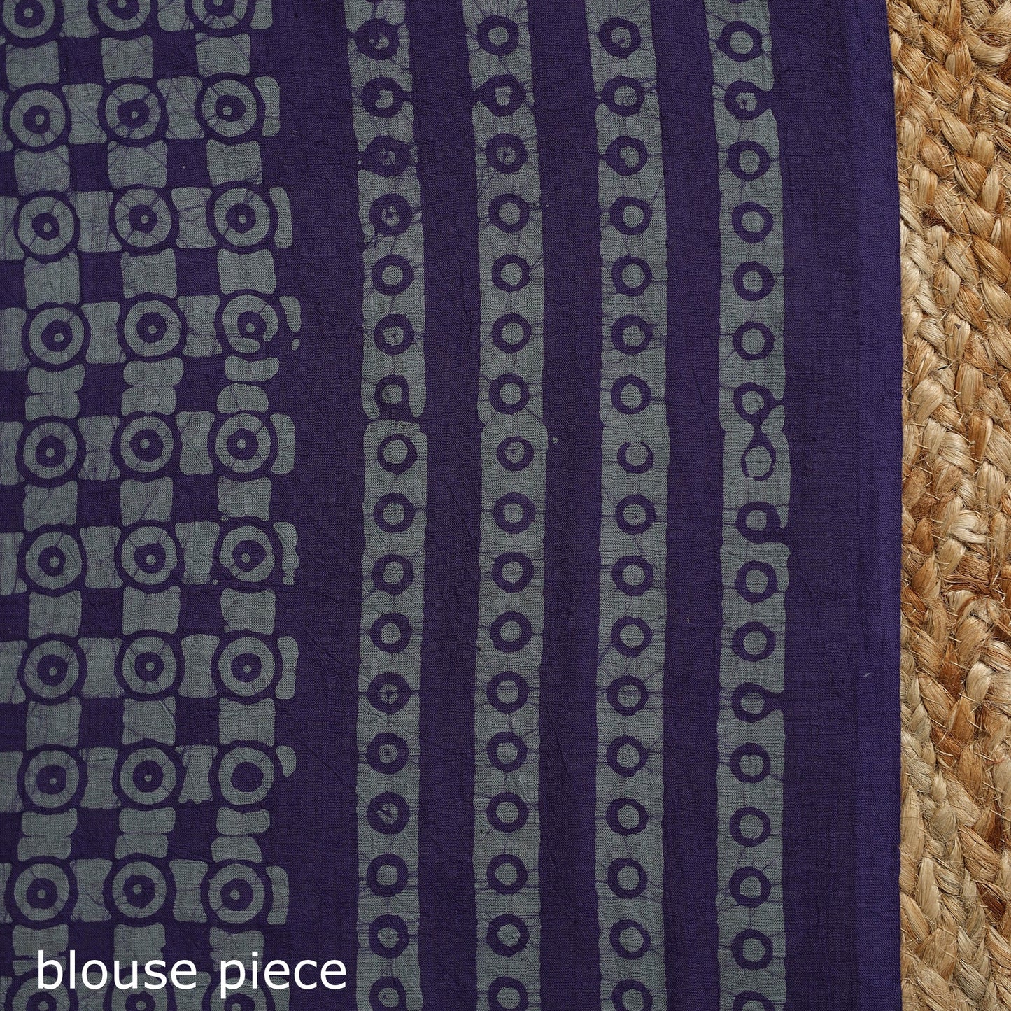 Purple - mul cotton hand batik saree 07 - handcrafted