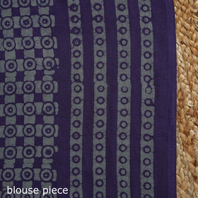 Purple - mul cotton hand batik saree 07 - handcrafted