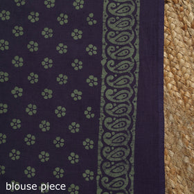 Purple - mul cotton hand batik saree 12 - handcrafted