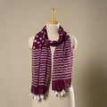 Buy Mul Cotton Hand Batik Print Stole with Tassels