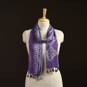 Mul cotton kutch hand batik stole with tassels 14