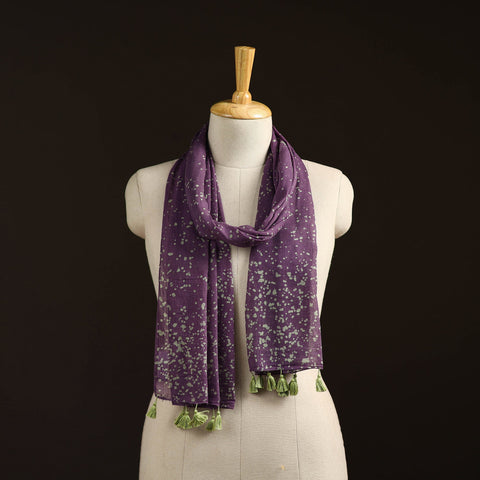 Mul cotton kutch hand batik stole with tassels 38