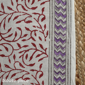 Purple - mul cotton sanganeri saree 01 - handcrafted