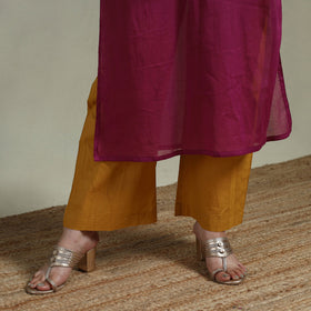 Mulmalai cotton plain dyed straight kurta 02 - handcrafted