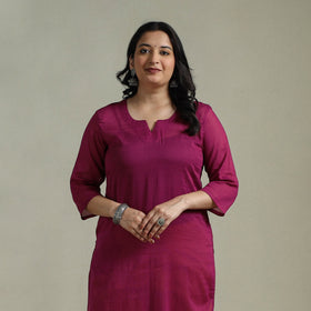 Mulmalai cotton plain dyed straight kurta 02 - handcrafted
