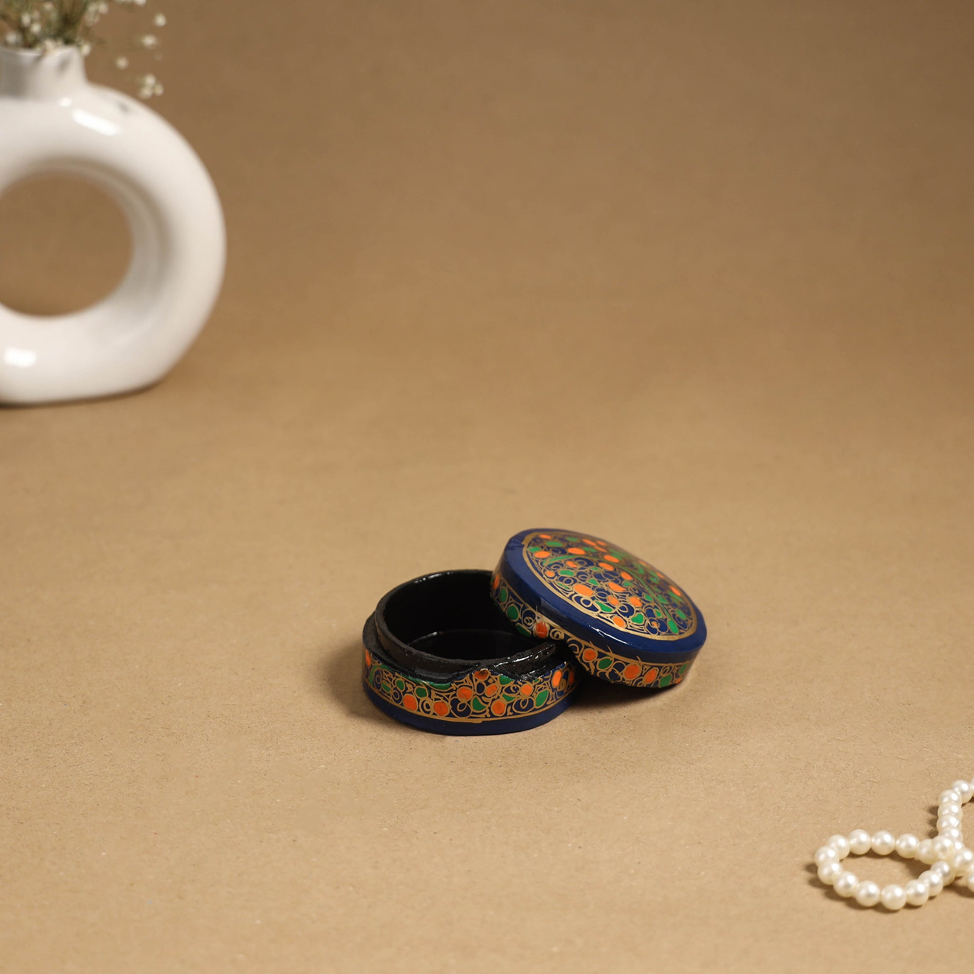 Multicolor - handpainted paper mache multipurpose box 11