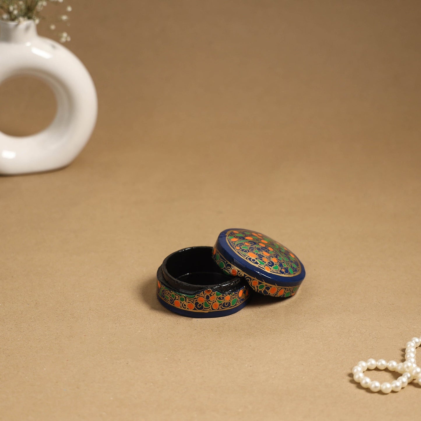 Multicolor - handpainted paper mache multipurpose box 11