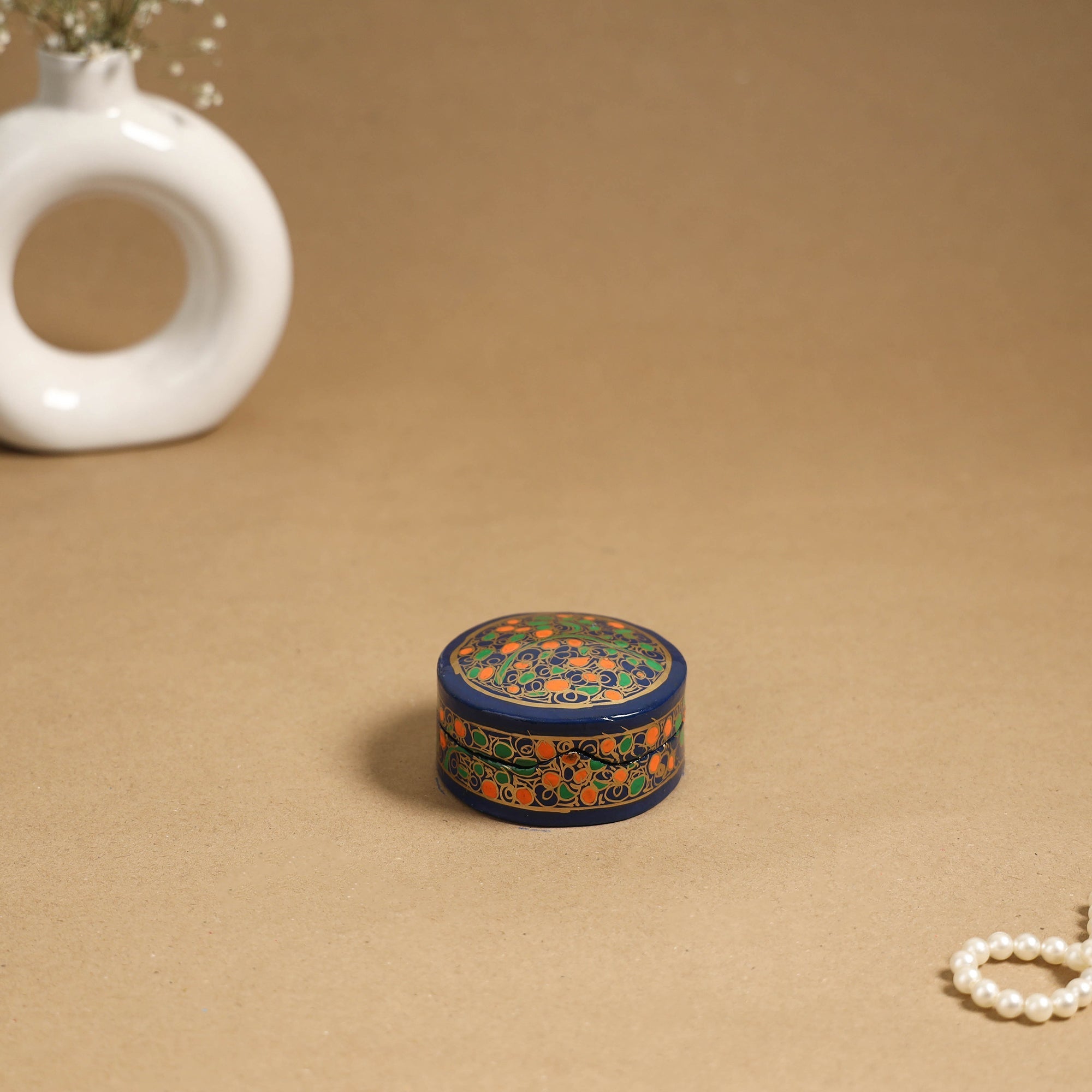 Multicolor - handpainted paper mache multipurpose box 11