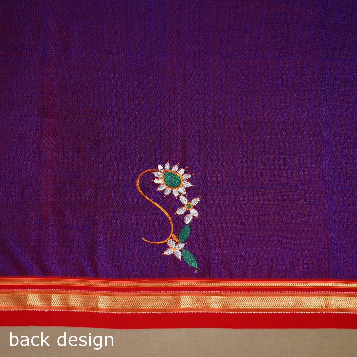 Purple - nathani work mercerised cotton khun blouse piece