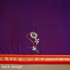 Purple - nathani work mercerised cotton khun blouse piece