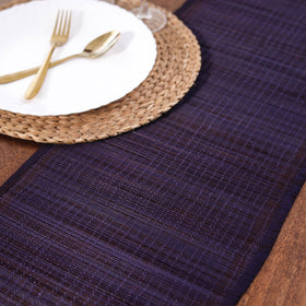 Purple Natural Bamboo Bagh Block Printed Dining Table Runner