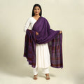  Purple Natural Dye Mul Cotton Bagh Print Dupatta