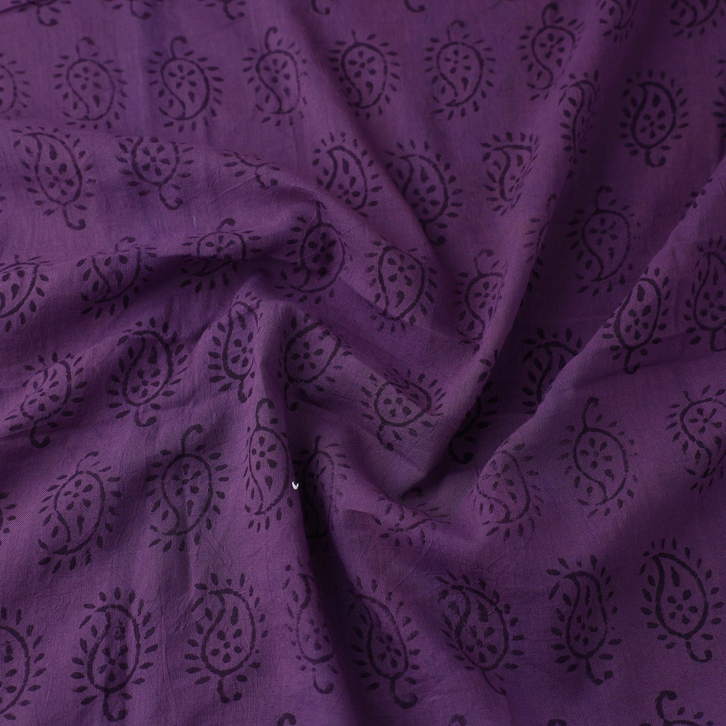 Purple - Natural Dyed Bagh Print Mul Cotton Fabric 09