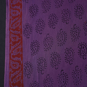 Purple - Natural Dyed Bagh Print Mul Cotton Fabric 09