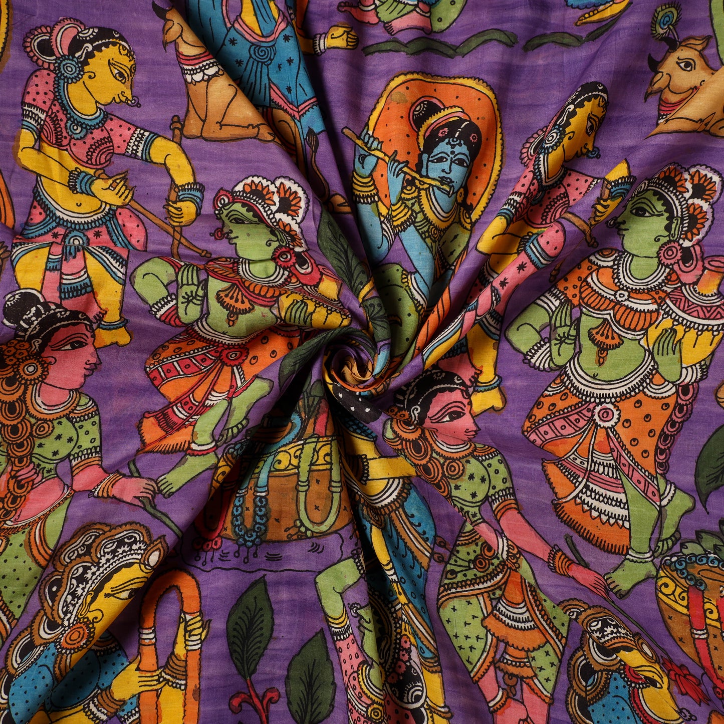 Purple - natural dyed chanderi silk handpainted