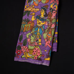 Purple - natural dyed chanderi silk handpainted
