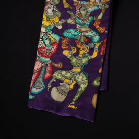 Purple - natural dyed chanderi silk handpainted