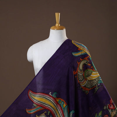 Purple - natural dyed chanderi silk handpainted