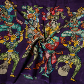 Purple - natural dyed chanderi silk handpainted