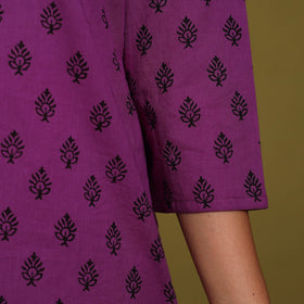 Purple - natural dyed cotton straight bagh kurta 07