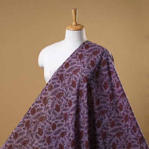 Purple - natural dyed cotton vanaspati bagru fabric 01