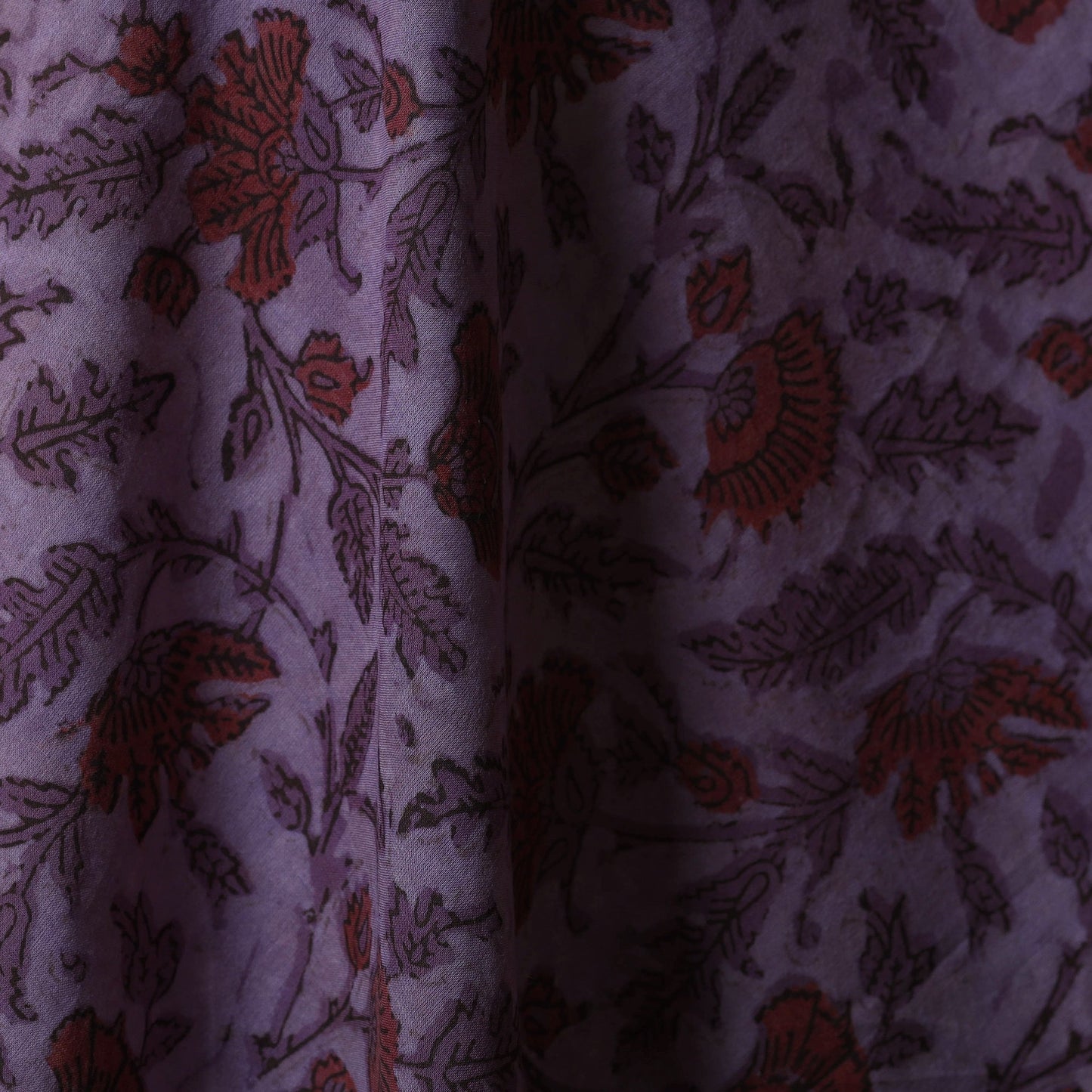 Purple - natural dyed cotton vanaspati bagru fabric 01