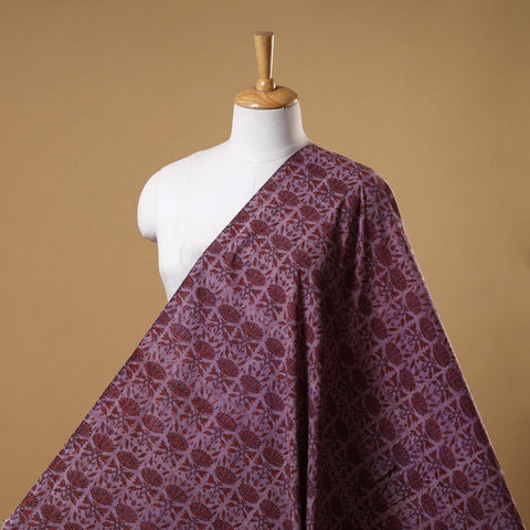 Purple - natural dyed cotton vanaspati bagru fabric 05