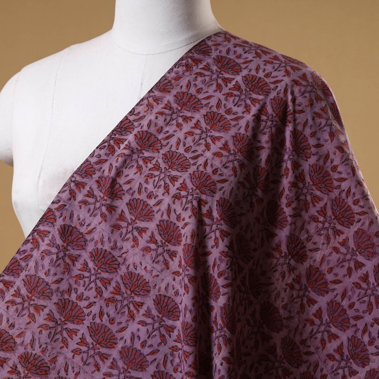 Purple - natural dyed cotton vanaspati bagru fabric 05