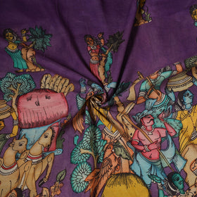 Natural dyed handloom chanderi silk handpainted