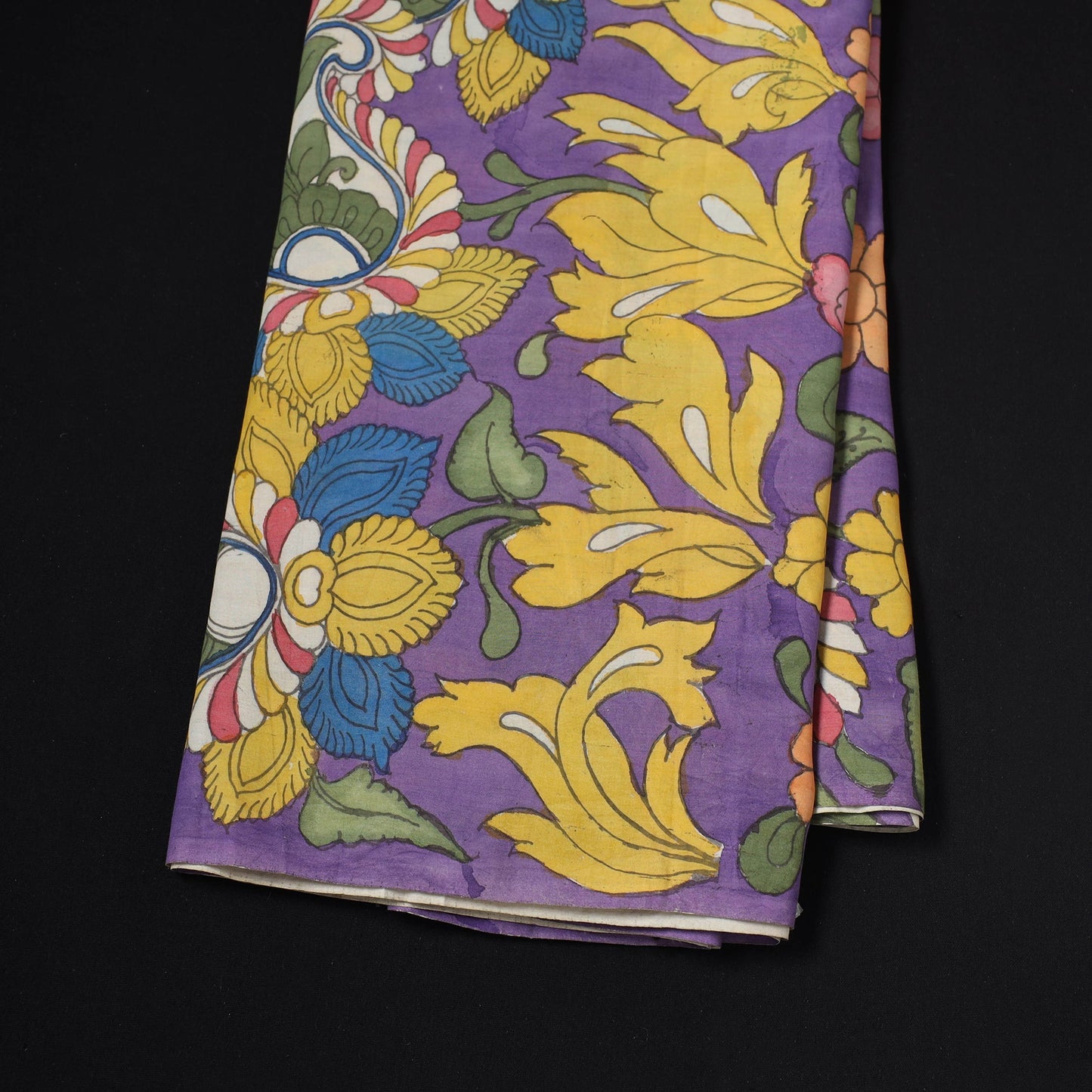 Natural dyed handloom chanderi silk handpainted