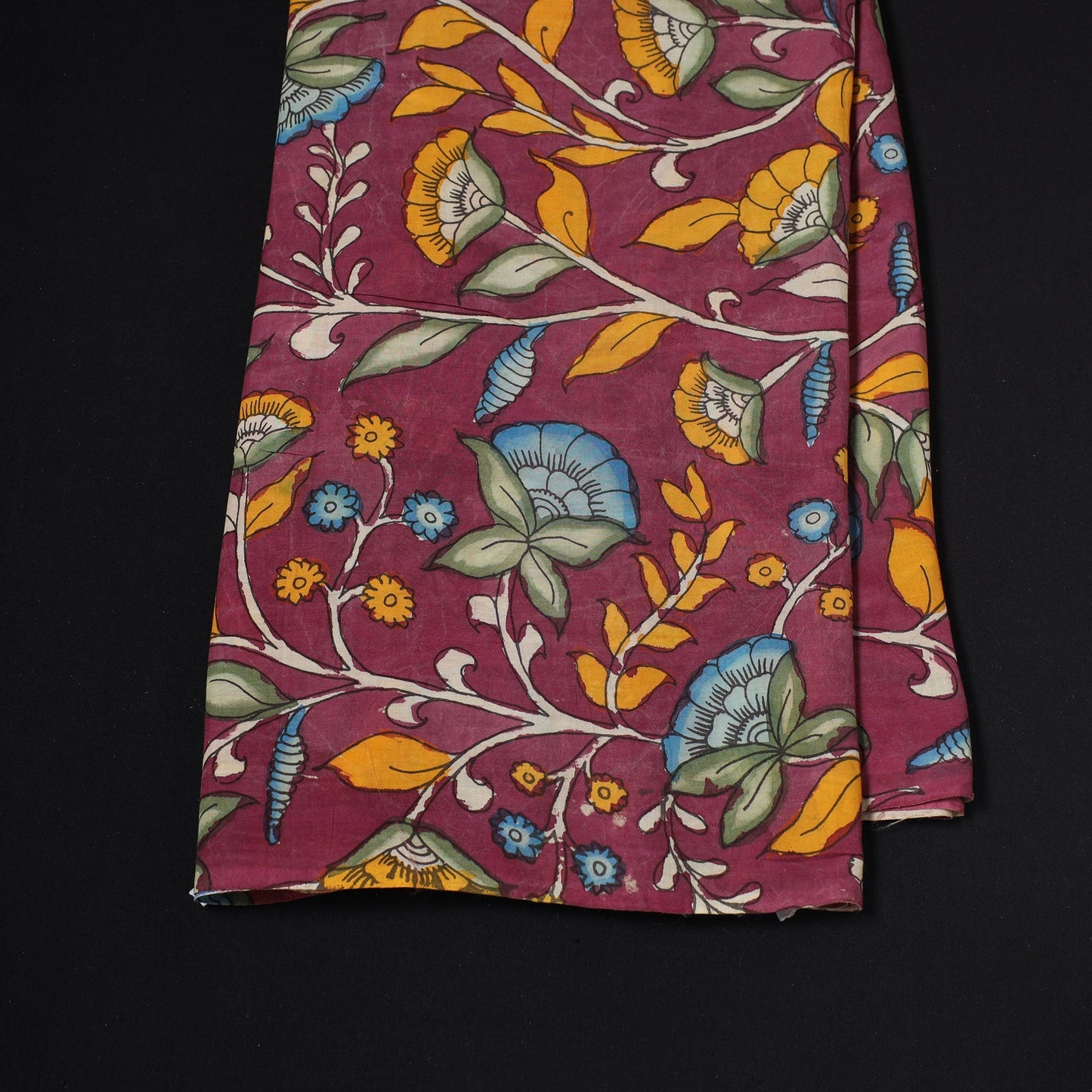 Natural dyed handloom chanderi silk handpainted