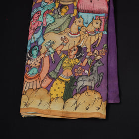 Natural dyed handloom chanderi silk handpainted