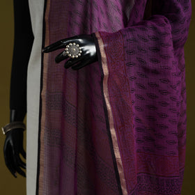 Natural dyed kota doria cotton hand block bagh print