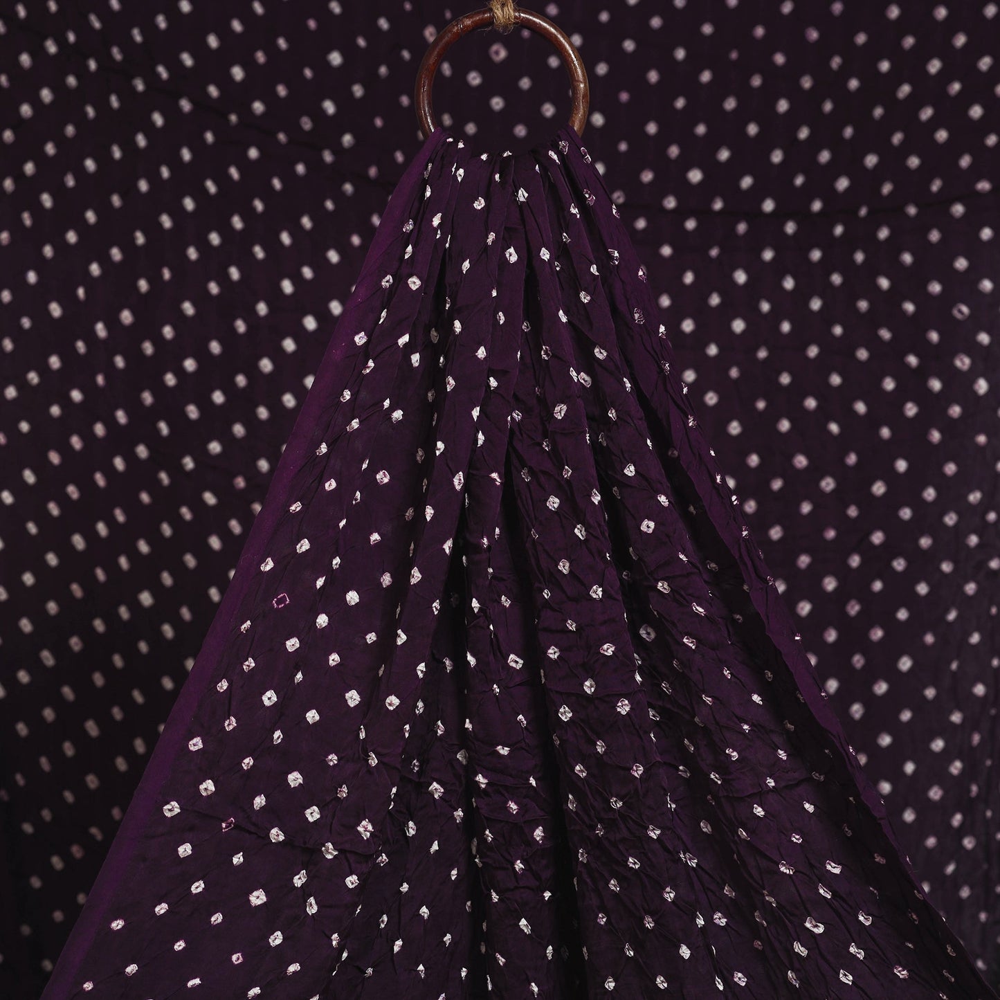 Purple - natural dyed kutch tie-dye modal silk bandhani
