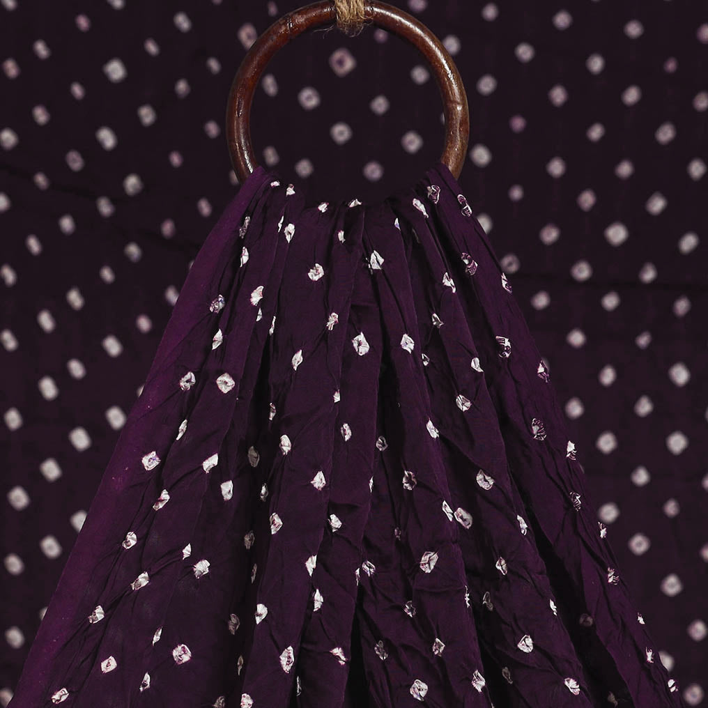 Purple - natural dyed kutch tie-dye modal silk bandhani
