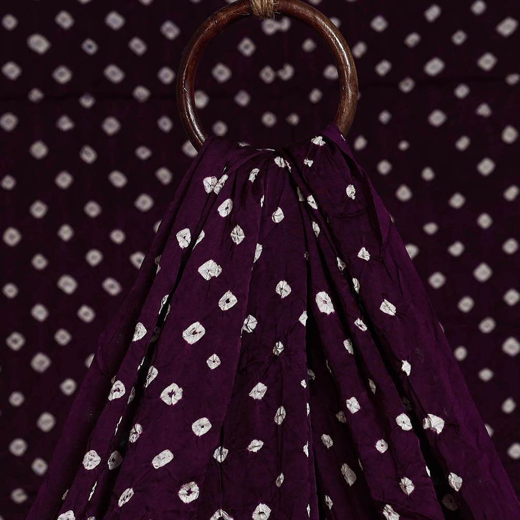 Purple - natural dyed kutch tie-dye modal silk bandhani
