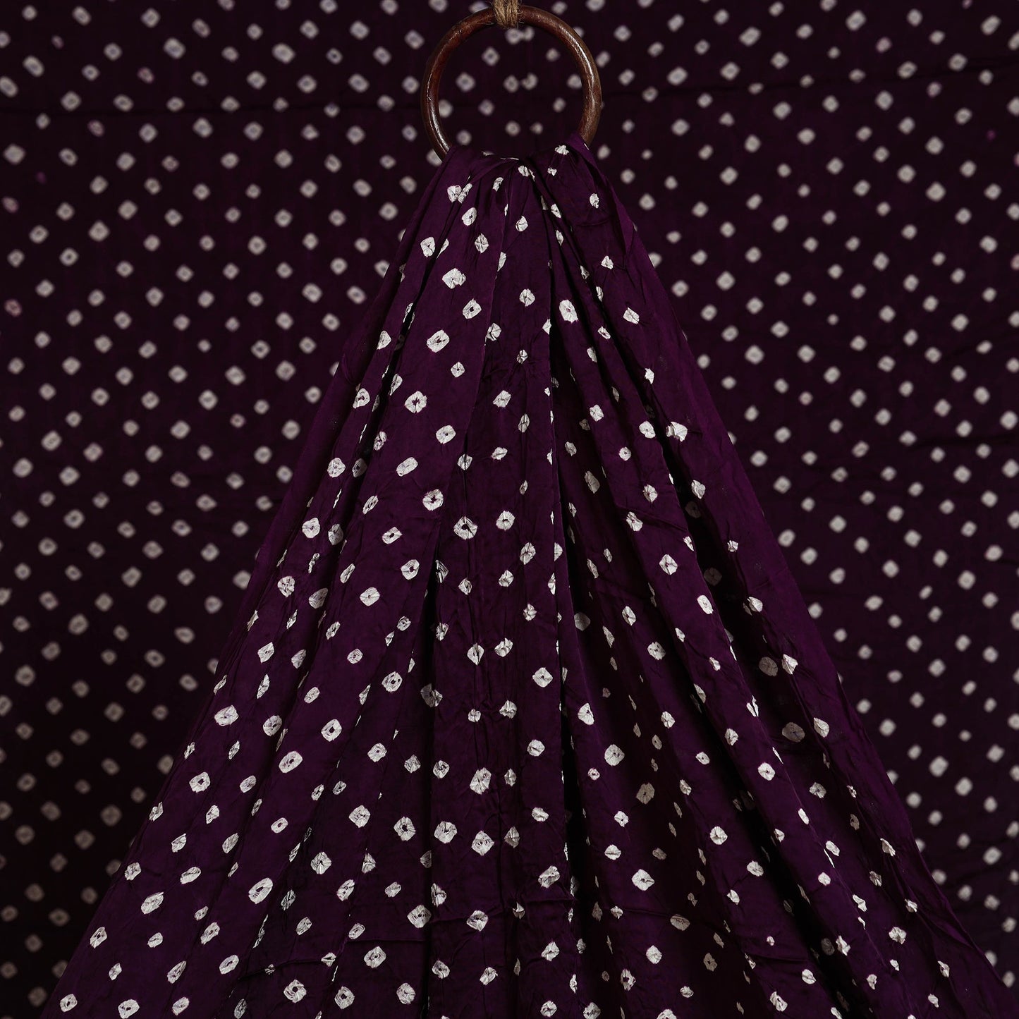 Purple - natural dyed kutch tie-dye modal silk bandhani